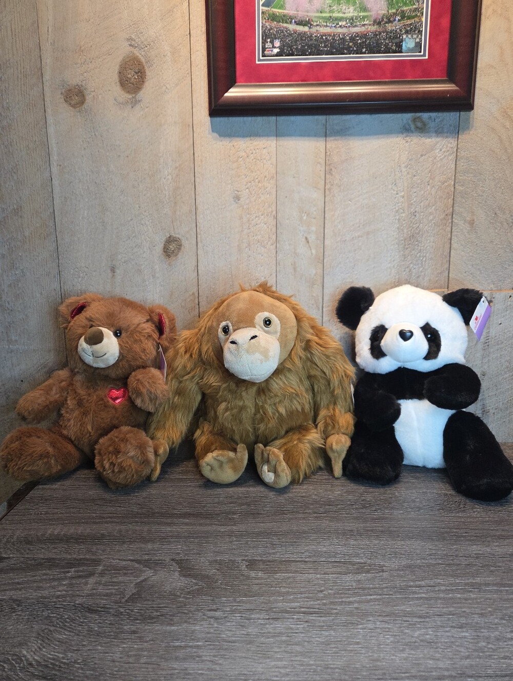 Way To Celebrate Valentine's Day Panda Orangutan Bear Red Hearts Stuffed Plush
